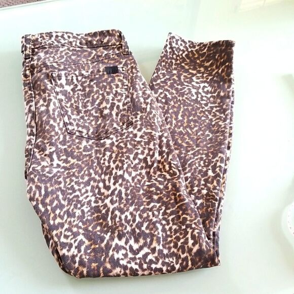 Jen 7 by 7 For All Mankind Animal Print Ankle Skinny Jeans - Picture 1 of 10
